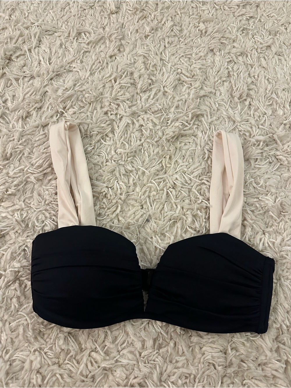 Zara Black Ruched Bikini Top